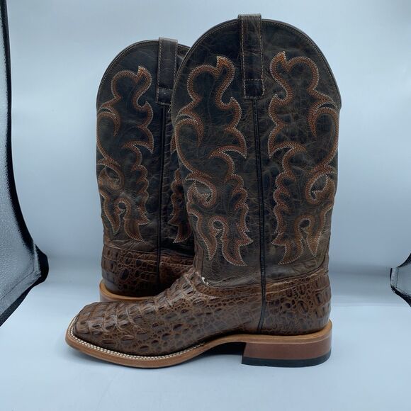 Horse Power Boots HP1070 Men 11 EE Brown Nile Crocodile Print Western Square Toe main image 4